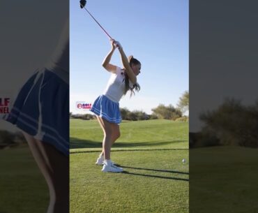 Amazing Golf Swing you need to see | Golf Girl awesome swing | Golf shorts | Claire Bear
