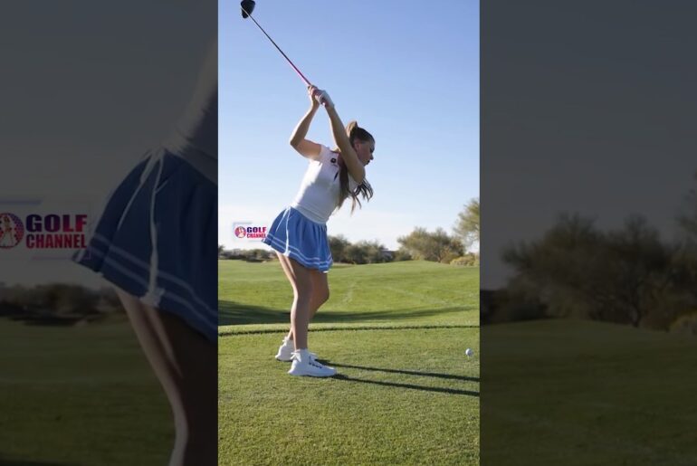 Amazing Golf Swing you need to see | Golf Girl awesome swing | Golf shorts | Claire Bear