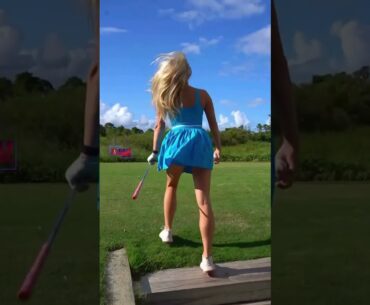 Amazing Golf Swing you need to see | Golf Girl awesome swing | Golf shorts | Ashley Huffman