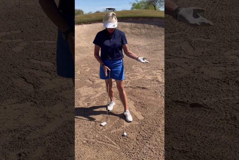 Bunker Golf Tee Drill with LPGA Tina Tombs #bettergolf #bunkershot #bunker #golftips
