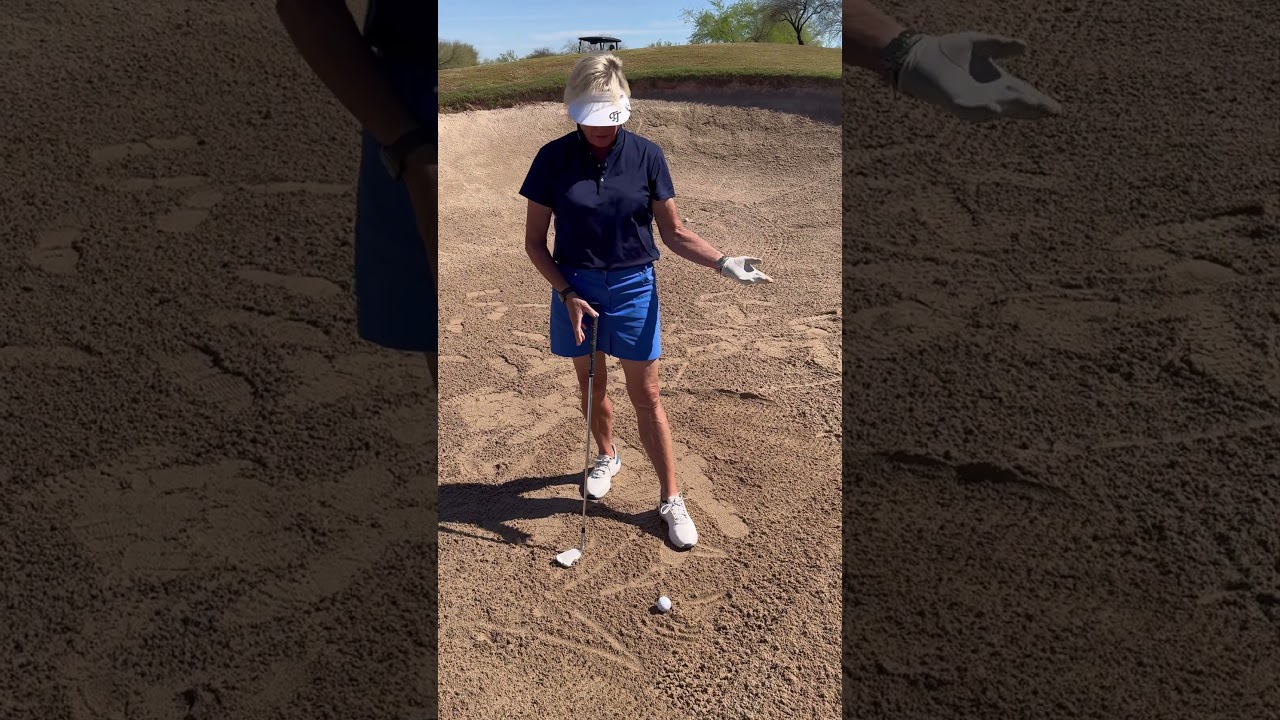 Bunker Golf Tee Drill with LPGA Tina Tombs #bettergolf #bunkershot #bunker #golftips