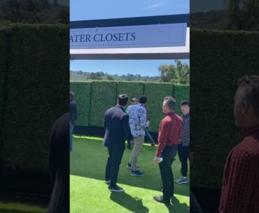 Using the water closet at Quail Hollow Golf Course.