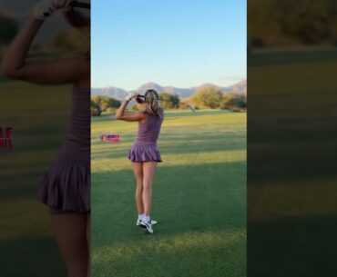 Amazing Golf Swing you need to see | Golf Girl awesome swing | Golf shorts | Abbey Jean