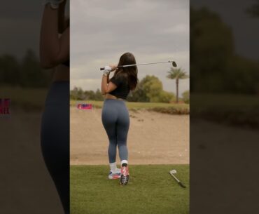 Amazing Golf Swing you need to see | Golf Girl awesome swing | Golf shorts | Justine Varas