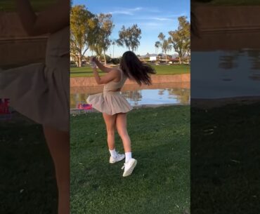 Amazing Golf Swing you need to see | Golf Girl awesome swing | Golf shorts | Justine Varas