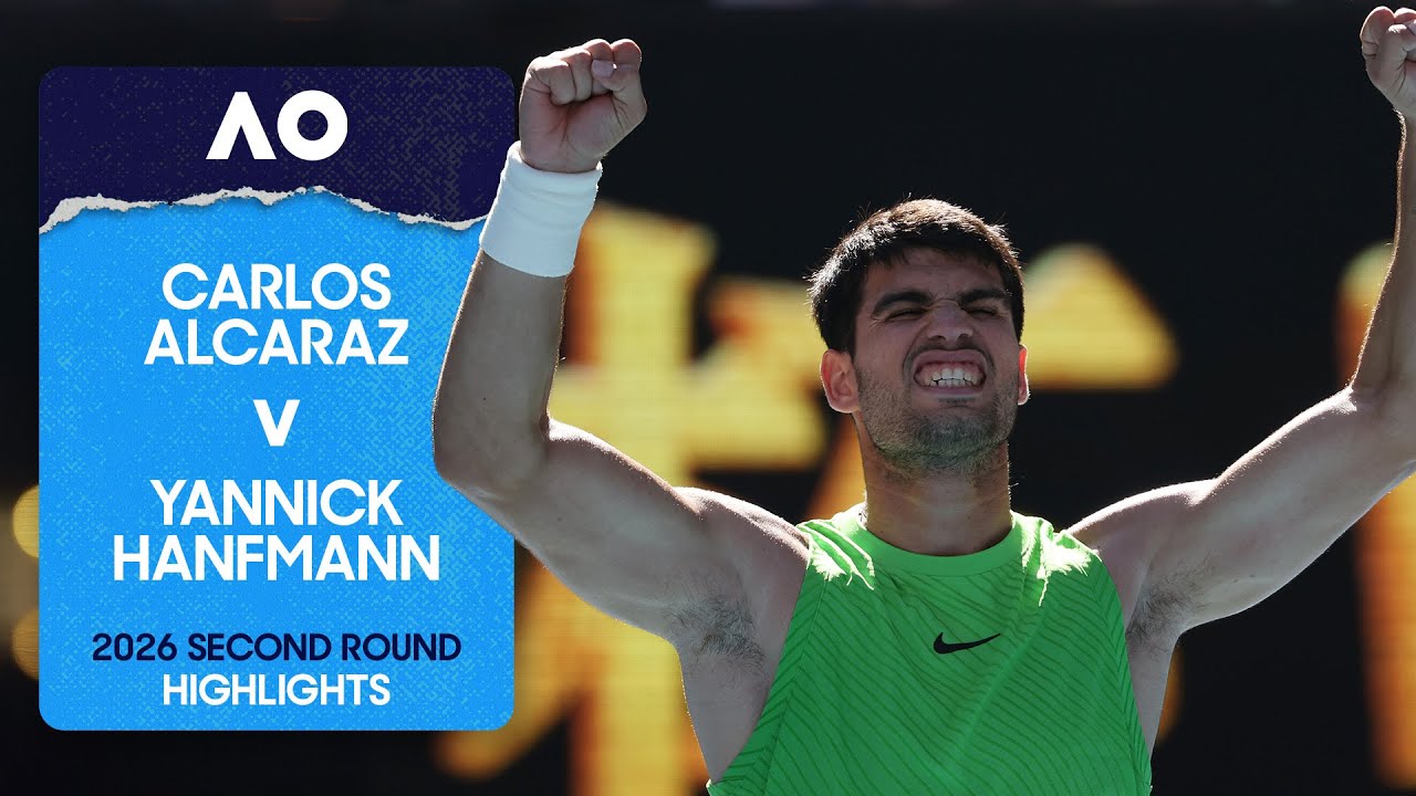 Carlos Alcaraz v Yannick Hanfmann Highlights | Australian Open 2026 Second Round Carlos Alcaraz v Yannick Hanfmann Highlights | Australian Open 2026 Second Round