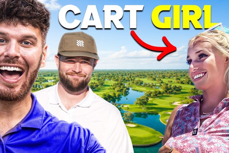 BLONDE CART GIRL SHOOTS HER SHOT.... (Strangest round of golf EVER)