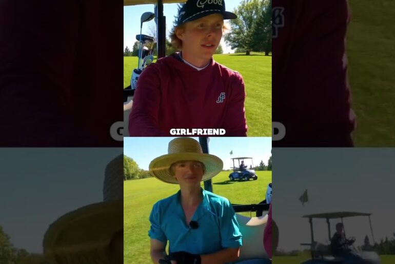 Amish kid gets rizzy with the cart girl 🤣⛳