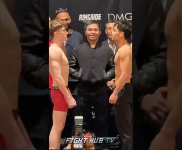 Manny Pacquiao Jr pro debut weigh in with dad vs Brandon Lally