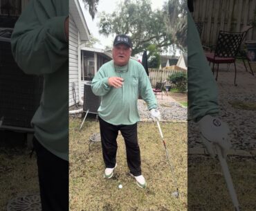 Golf Tip! Learn to hit off a downhill lie and improve your weight shift. #golf #golfswings #golfers