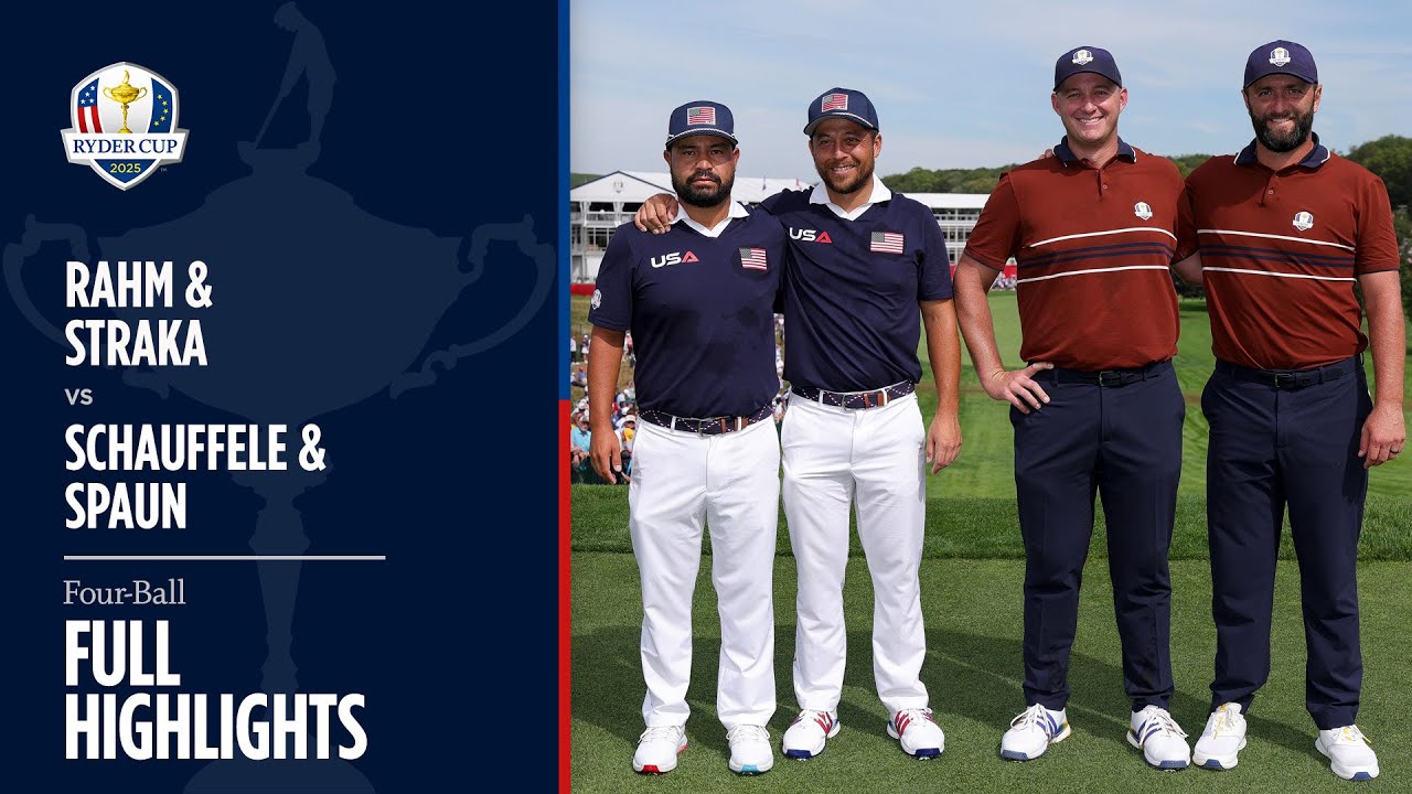 Rahm & Straka vs Spaun & Schauffele | Saturday Four-Balls | Full Highlights | 2025 Ryder Cup Rahm & Straka vs Spaun & Schauffele | Saturday Four-Balls | Full Highlights | 2025 Ryder Cup