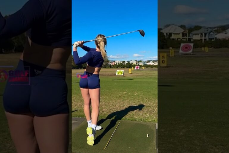 Amazing Golf Swing you need to see | Golf Girl awesome swing | Golf shorts | Antonia Harley