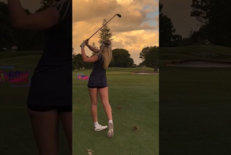 Amazing Golf Swing you need to see | Golf Girl awesome swing | Golf shorts | Antonia Harley