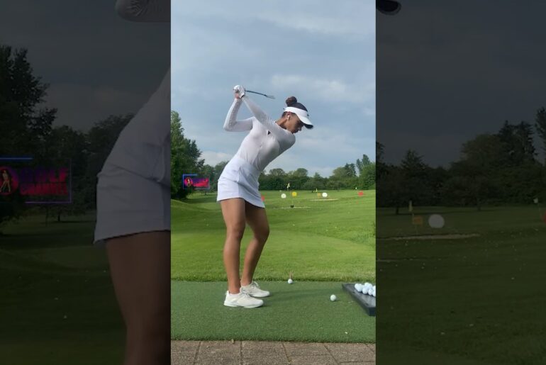Amazing Golf Swing you need to see | Golf Girl awesome swing | Golf shorts | Michelle