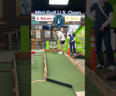 OUR MOST VIEWED TOURNAMENT! 3. Steven vs 6. Bella ROUND 1 (Holes 1-2)#golf #minigolf #puttputt
