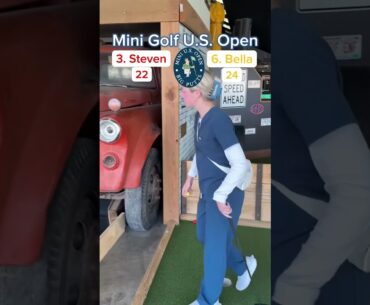 OUR MOST VIEWED TOURNAMENT! 3. Steven vs 6. Bella ROUND 1 (Holes 11-12) #golf #minigolf #puttputt