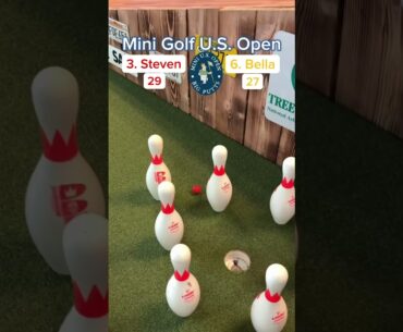 OUR MOST VIEWED TOURNAMENT! 3. Steven vs 6. Bella ROUND 1 (Holes 13-14) #golf #minigolf #puttputt