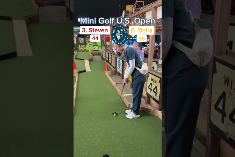 OUR MOST VIEWED TOURNAMENT! 3. Steven vs 6. Bella ROUND 1 (Holes 17-18) #golf #minigolf #puttputt