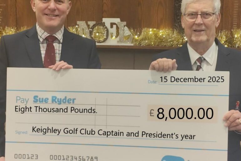 Keighley Golf Club duo holes £8,000 for Manorlands hospice