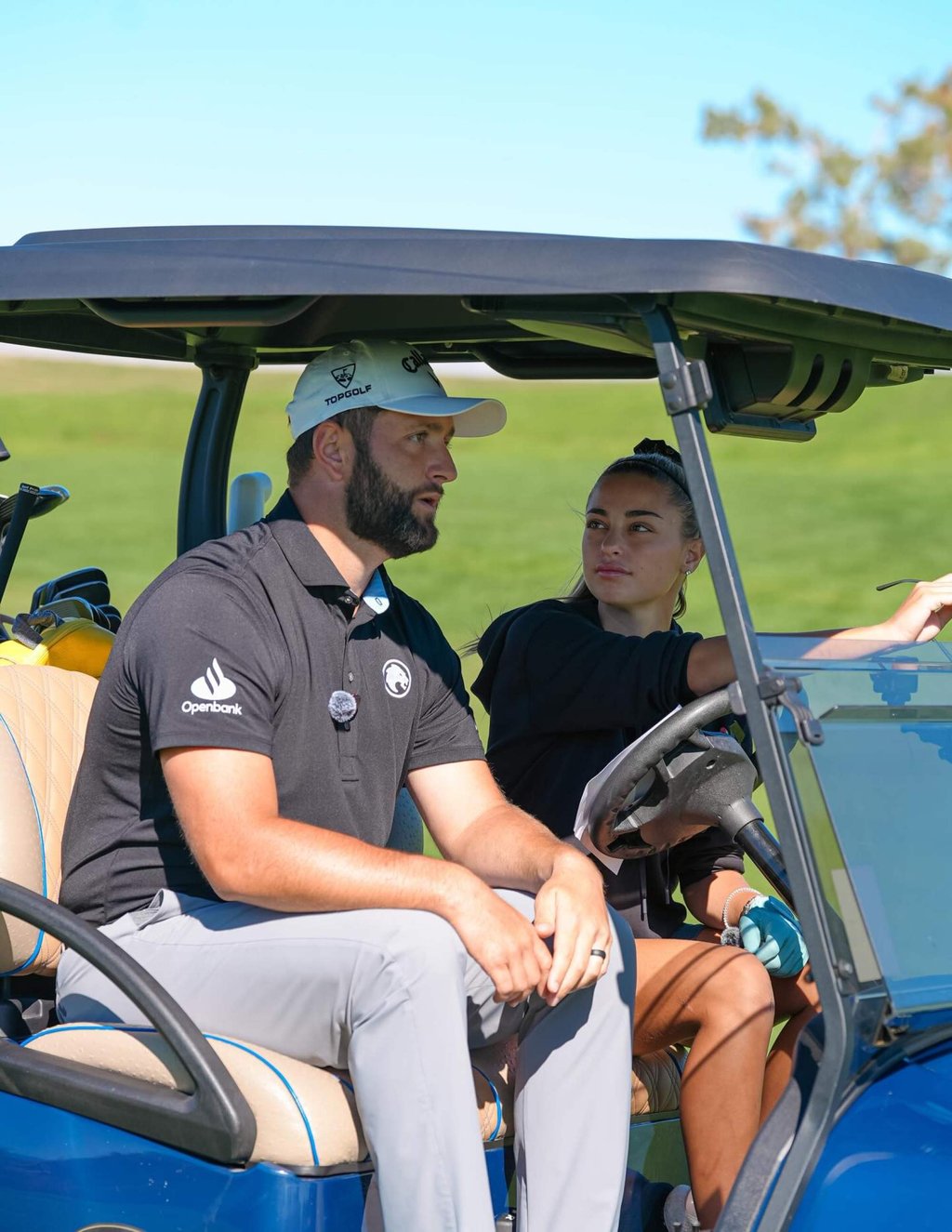 Gabriella DeGasperis with former No 1 golfer Jon Rahm. Photo: @gabbygolfgirl/Instagram