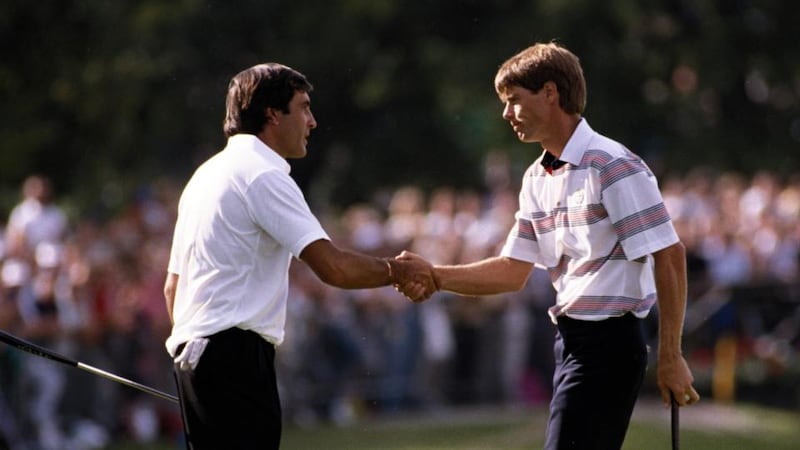 No love lost: Team Europe's Seve Ballesteros (left) famously said the USA's 1989 Ryder Cup team was made up of “11 nice guys and Paul Azinger”. Photograph:  Getty Images