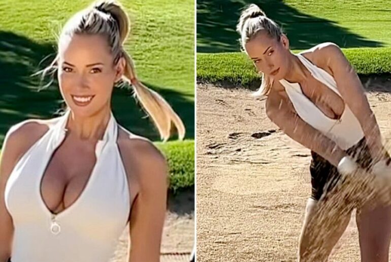 Paige Spiranac Shows Off Her Swing and More in Plunging Top During Slow-Motion Golf Clip – National Enquirer