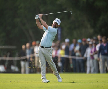NEW DELHI, INDIA - OCTOBER 18: Brian Harman of the United States plays his approach on hole 16 on day three of the DP World India Championship 2025 at Delhi Golf Club on October 18, 2025 in New Delhi, India.