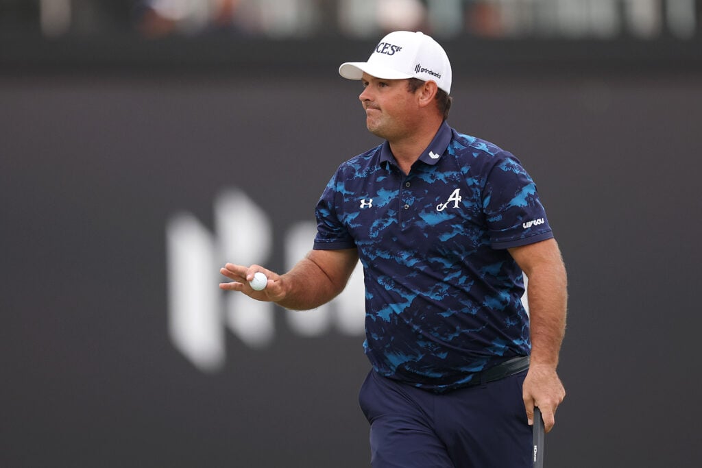 Patrick Reed on the 18th green during day three of the Hero Dubai Desert Classic