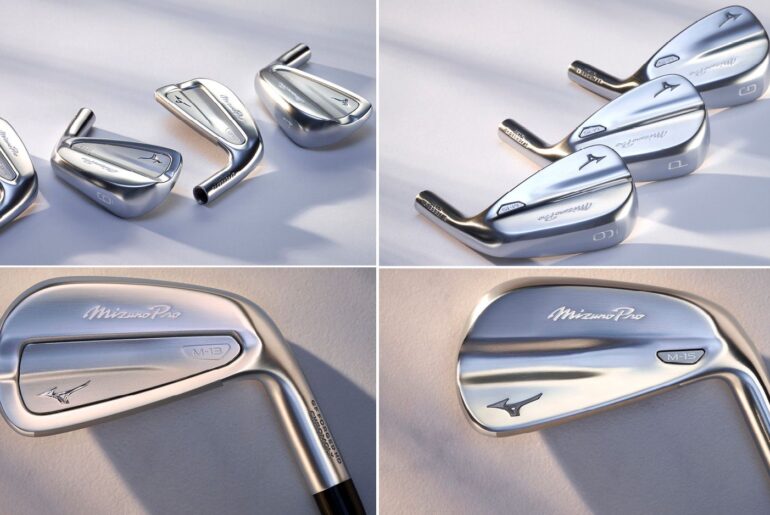 The Mizuno M-13 and M-15 irons in a square system