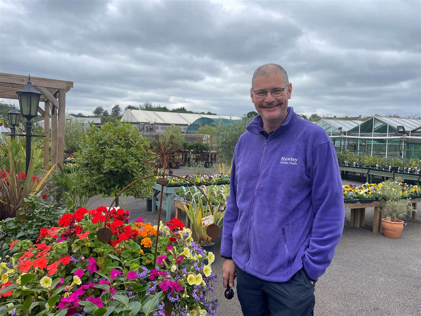Manager of Hawley Garden Centre, in Hawley Road, Hawley, Mike Oliver