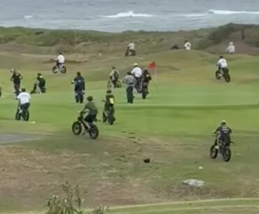 Aussies divided after video of e-bike act on golf course emerges: 'Kids can't win'