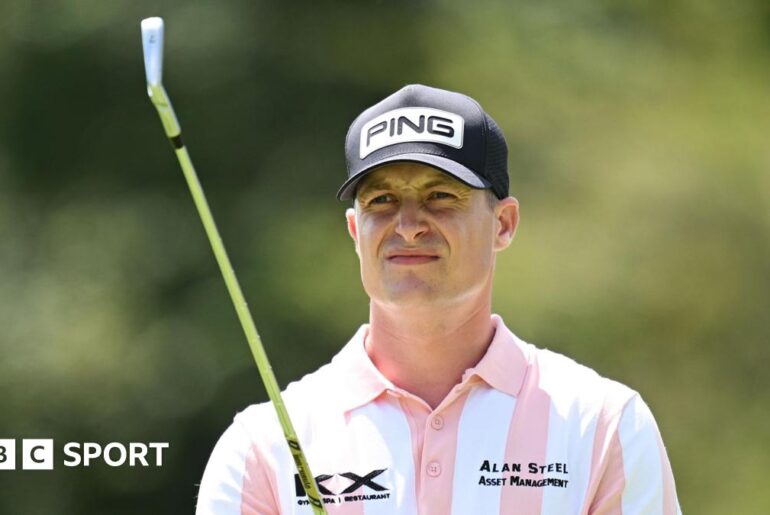 Calum Hill eyes an iron shot