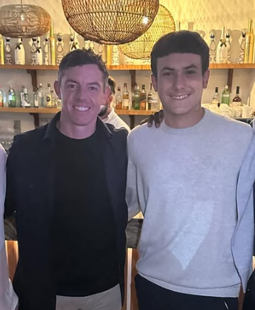 Golf prodigy Emanuele Galeppini and Rory McIlroy