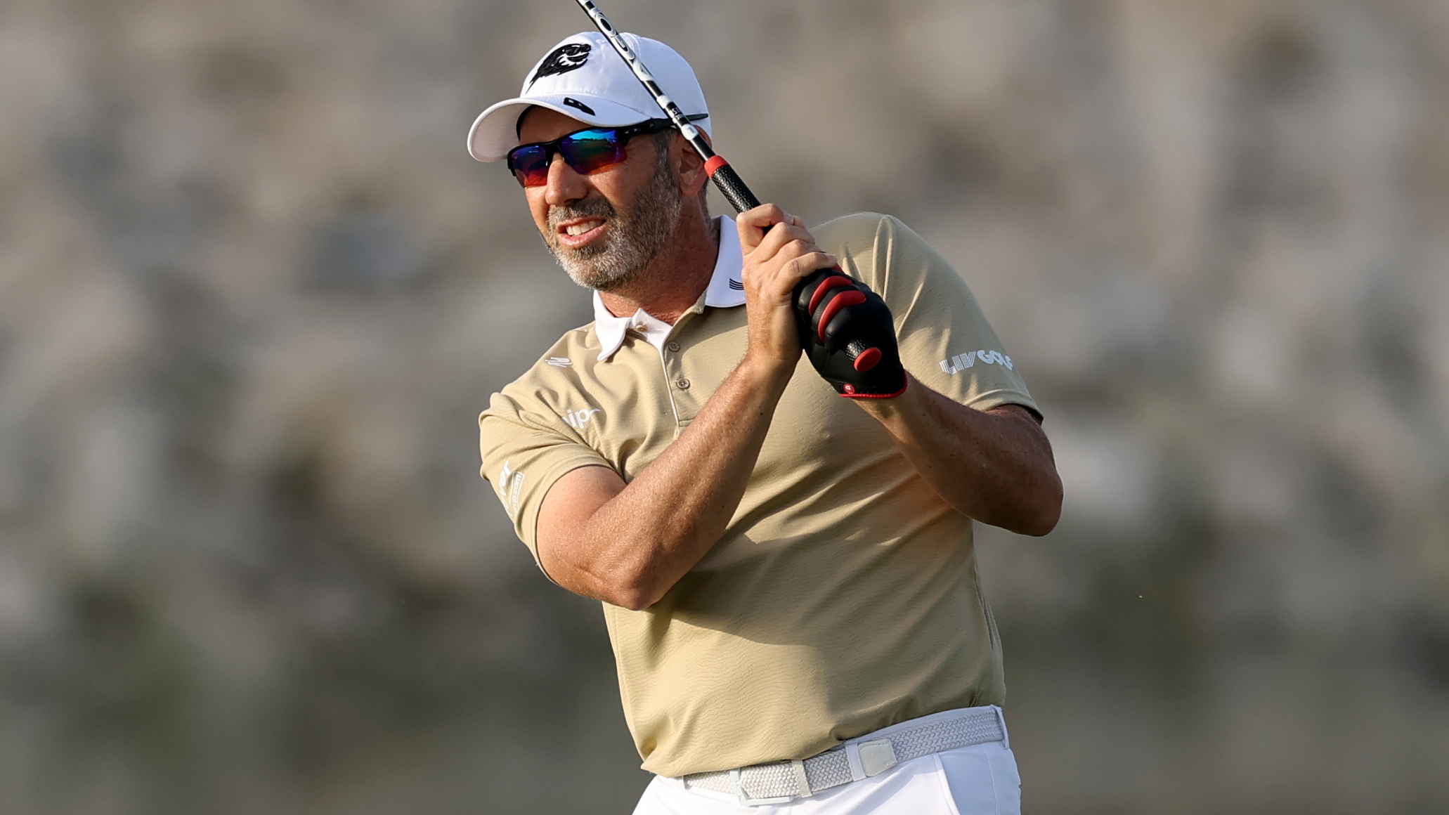 Sergio Garcia taking a shot at the Bahrain Championship