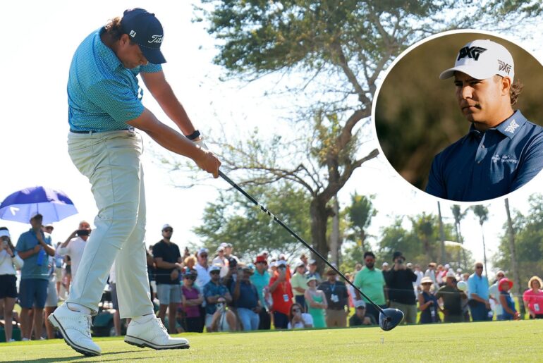 Aldrich Potgieter hits a driver off the tee