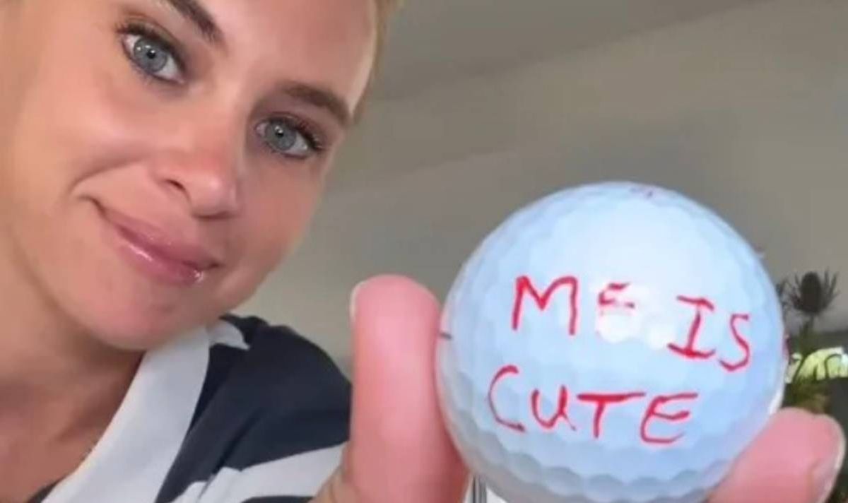 Katherine Fitzpatrick holds up a golf ball