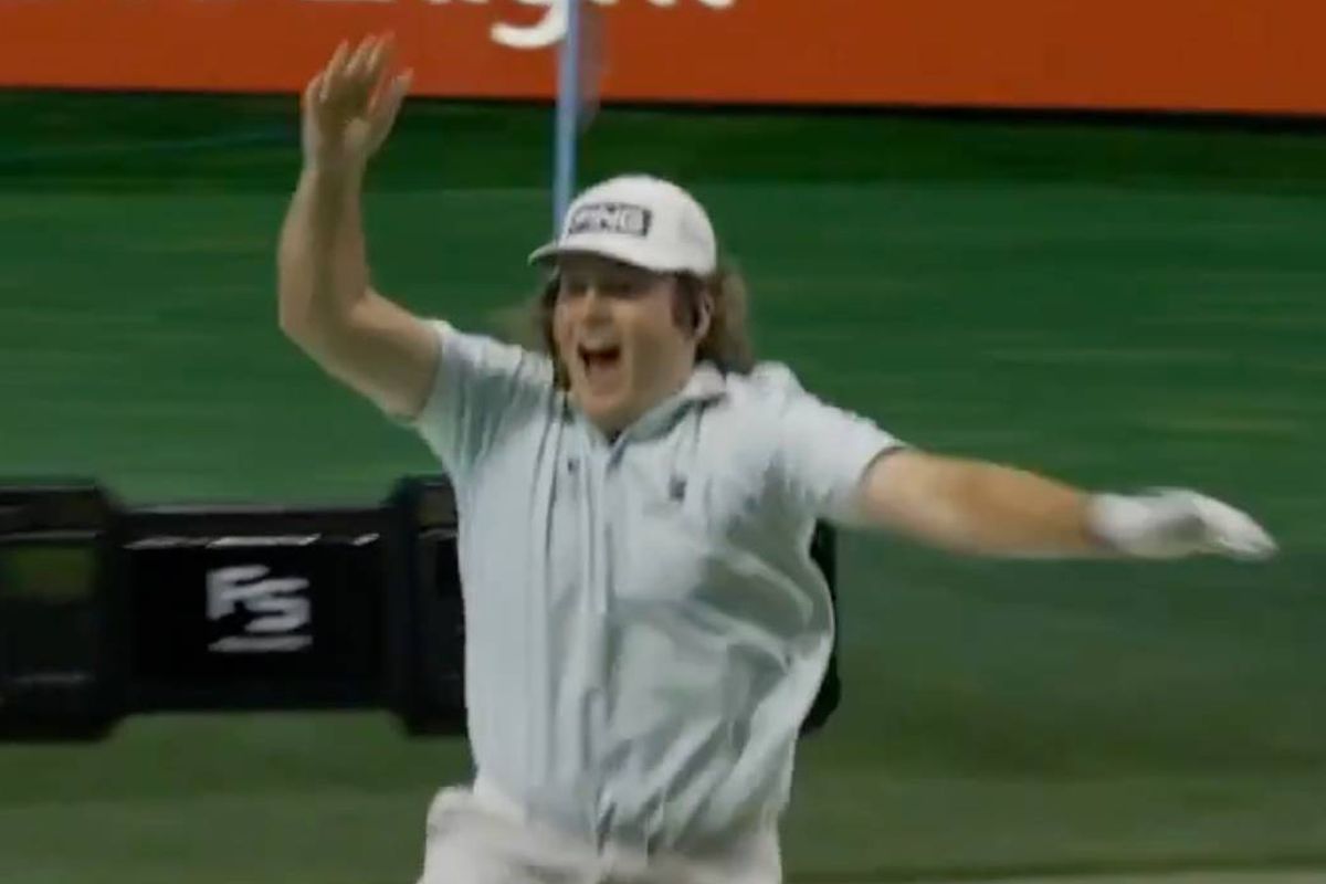 Neal Shipley was ecstatic after nailing TGL's first hole-in-one in his debut in the league