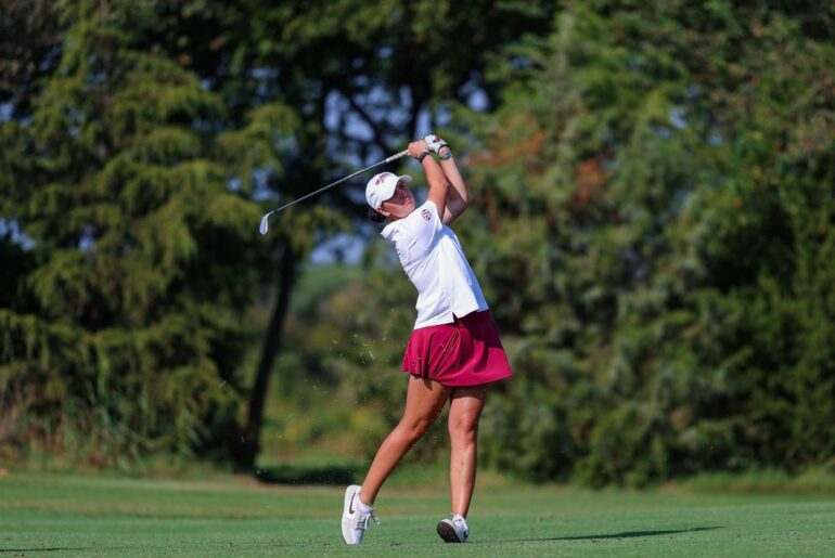 Headshot of Veronique Drouin-Luttrell announcing her as Co-Assistant Coach at the Arnold Palmer Cup for team international