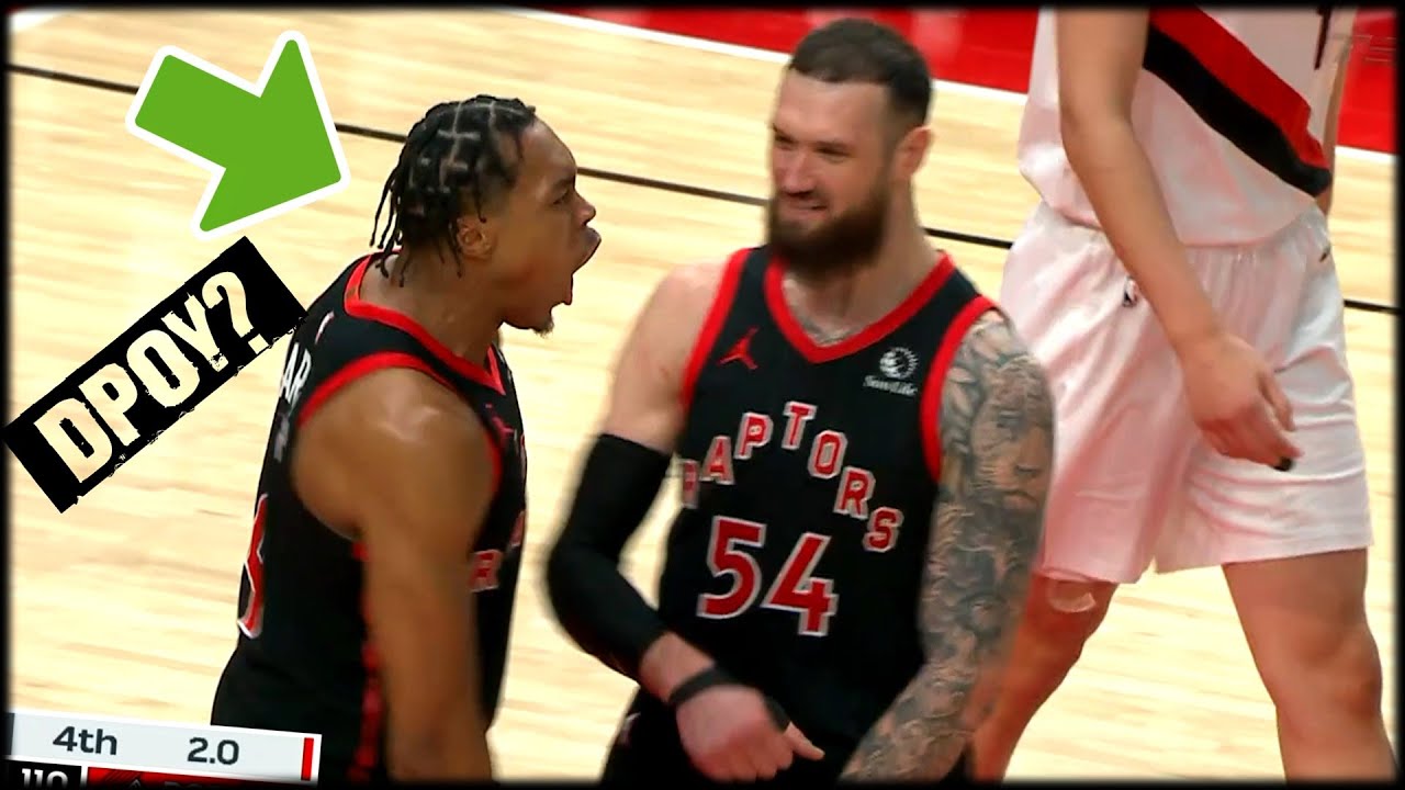 Scottie Barnes HUGE Defensive Plays in the Fourth Quarter vs Trail Blazers Scottie Barnes HUGE Defensive Plays in the Fourth Quarter vs Trail Blazers