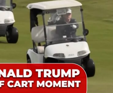 TRUMP speeds off in GOLF CART during SCOTTISH round