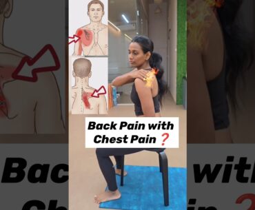 Back pain with chest pain❓ Try this Rhomboid Stretch❗🧘‍♀️✨#backpainrelief#chestpain#wellness#fitness