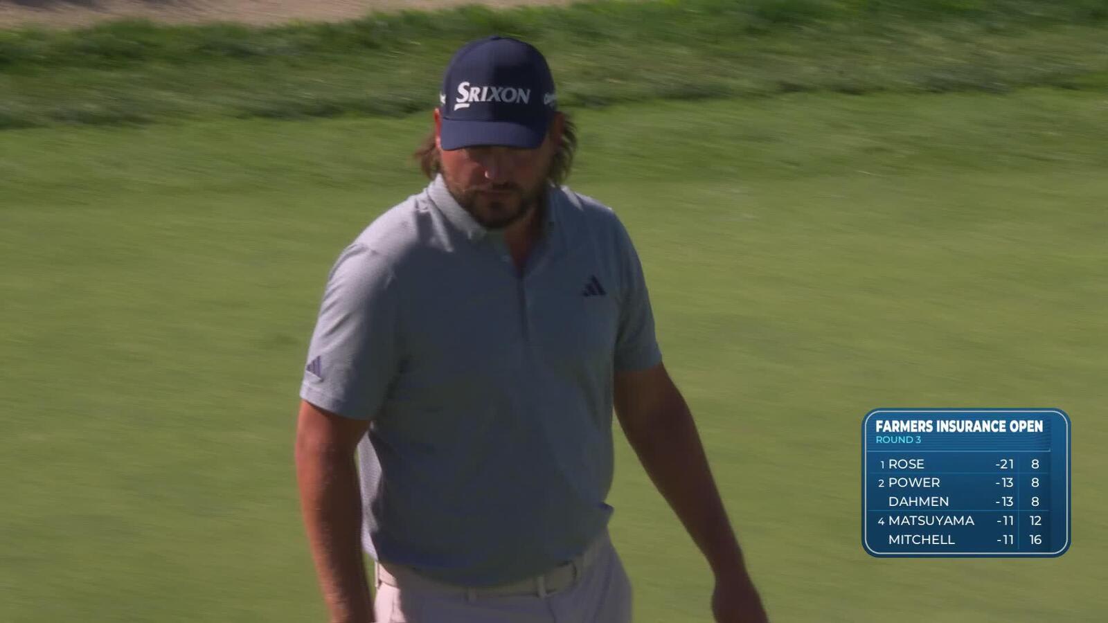 Andrew Novak sinks 23-foot birdie putt on No. 13 at Farmers