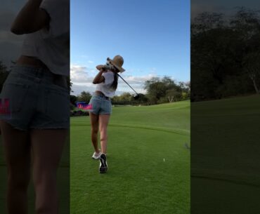 Amazing Golf Swing you need to see | Golf Girl awesome swing | Golf shorts | Maria Alvarez