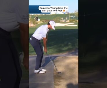 Cameron Young sticks it to 6 feet from the cart path 😳⛳️ #pga #golf