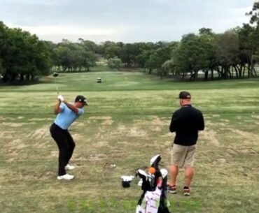 Joseph Bramlett Golf Swing on the driving range Valspar Championship 2023