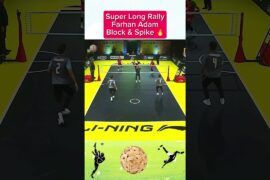 Super long Rally Farhan Adam Spike & Block #takraw #spike #sepaktakraw #skill