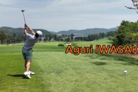 Aguri IWASAKI  지면을 가볍게 스치며 강한 우드 티샷 슬로우 모션