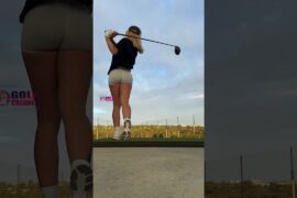 Amazing Golf Swing you need to see | Golf Girl awesome swing | Golf shorts | 𝐄𝐁𝐎𝐍𝐘 𝐏𝐎𝐈𝐍𝐓𝐎𝐍