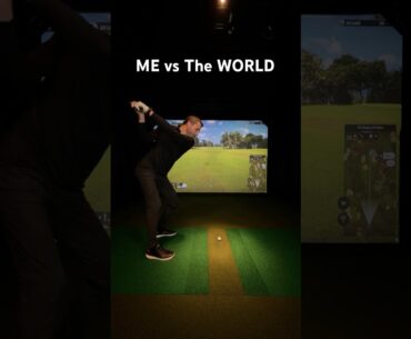 That swing was NOT it 😅 Trackman Golf Simulator challenge #golf #golfsimulator #fail