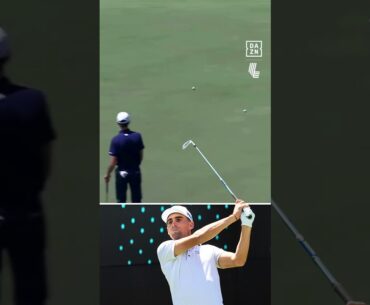 An incredible shot by Joaquin Niemann on the 7th 😤 #LIVGolf